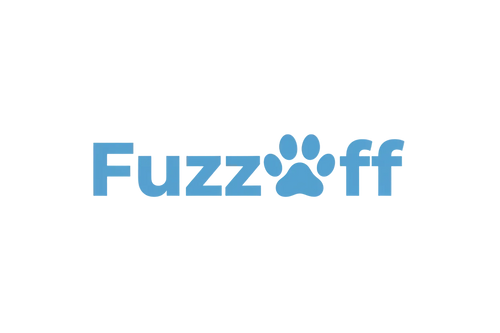 i want a logo for the word FuzzOff and in the O of Off i want it to be a dog paw, i want the backround to be translucent so you only see the logo with no backround on the page and i want it to be a baby blue